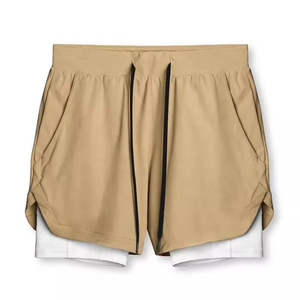 Men's Double <b>Layer</b> Fitness Shorts Men Fitness Gym Training 2 in 1 Sports Shorts Quick Dry Workout Jogging Double <b>Layer</b> Shorts - Product Image 1