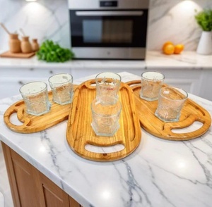 <b>large</b> acacia wood <b>tray</b> with handles for restaurant serving premium handmade acacia <b>tray</b> for luxury home decor custom engraved - Product Image 4