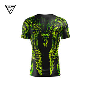 Camiseta de Compresión Personalizada ODM Unisex para Grappling, MMA, Jiu Jitsu, Rash Guard |   Camiseta de Manga Corta Personalizada Anti-UV de Spandex/Poliéster 220g - Product Image 4