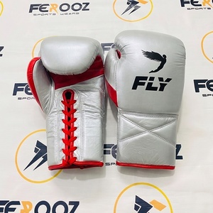 Guantes de Entrenamiento de Kickboxing Rojos y Plateados, Guantes de Entrenamiento de MMA para Adultos, Guantes de Sparring de Muay Thai para Gimnasio, Equipos de Entrenamiento de Primera Calidad - Product Image 1