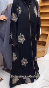 Elegante Abaya Larga Bordada a Mano para Mujer, Manga Larga, Transpirable, para Usar en el Eid - Product Image 2