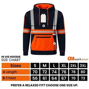 Sudadera con Capucha de Seguridad Reflectante, Impermeable, ANSI Clase 2, Fluorescente, de Poliéster, Ropa de Trabajo, Alta Visibilidad, Uniforme de Construcción - Product Image 6