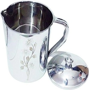 Carafe à eau élégante en acier inoxydable avec couvercle, finition martelée décorative, pichet à boisson en métal pour restaurant, hôtel, maison, cuisine - Product Image 4