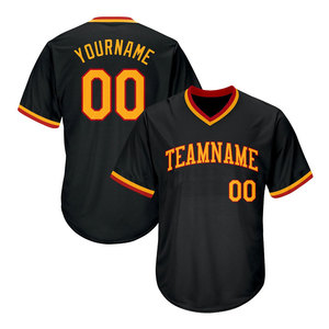 Maillot de baseball personnalisé de haute qualité, 100 % polyester, pour équipe, grande taille, manches courtes, en vente - Product Image 1
