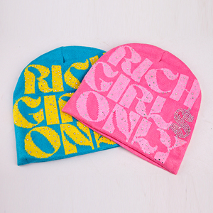 Gorro de Punto con Pedrería Personalizado, Estilo Urbano, Unisex, Color Rosa y Azul, Algodón Sólido, Nueva Llegada de BNSB SPORTS - Product Image 3