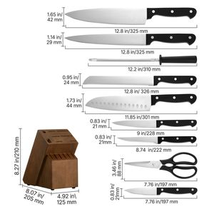 Set di 15 Coltelli da Cucina in Acciaio Inossidabile Tedesco ad Alto Contenuto di Carbonio con Blocco Affilatore e Manici Ergonomici in ABS - Product Image 6