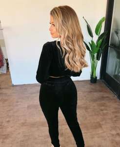 Conjunto de Sudadera y Pantalones de Terciopelo Personalizados al por Mayor para Mujer, Sudadera con Capucha y Cremallera, Chándal de Terciopelo para Mujer - Product Image 5