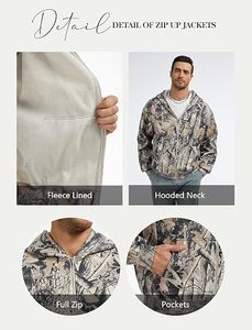 Real Tree Camo Zip Up Hoodies Men Heavyweight Fleece Oversized Streetwear Graphic Applique Branch Camouflage Sweatshirt Hoodies - Product Image 2