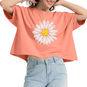 T-shirt Ringer pour femme, style streetwear, avec logo personnalisé sérigraphié, à épaules tombantes, vente en gros - Product Image 4