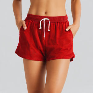 Shorts en maille personnalisés par sublimation pour femmes, 100% polyester, imprimés, séchage rapide, pour la plage - Product Image 5