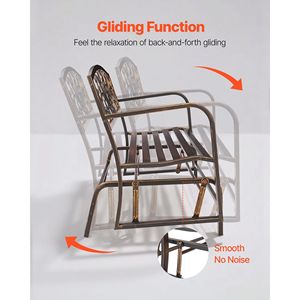 Panca da Esterno in Acciaio al Carbonio da 50 Pollici con Schienale in Ghisa e Braccioli con Bordi Arrotondati, Resistente alle Intemperie per Uso su Patio - Product Image 4