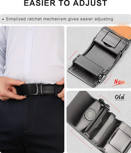 Cinturones de Cuero Genuino de Alta Calidad con Hebilla de Trinquete para Hombre, Diseño Personalizado, Elegantes, OEM, Precios al por Mayor, Logotipo Personalizado - Product Image 5