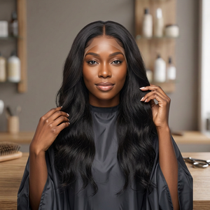 วิกผม Taz Hair BD Brazilian Remy แบบเต็มศีรษะพร้อมหน้าม้า  ไม่ต้องใช้กาว  พร้อมผมเบบี้แฮร์  ความยาวปานกลาง  ความหนาแน่น 150%  ขนาดมาตรฐานสำหรับฐานลูกไม้ - Product Image 1