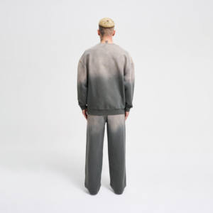 ชุดวอร์มผ้าฝ้าย 100% ลายโลโก้พิมพ์แบบซีดจาง พร้อมฮู้ด กันลม แห้งเร็ว ชุดเสื้อและกางเกงขายาว - Product Image 2