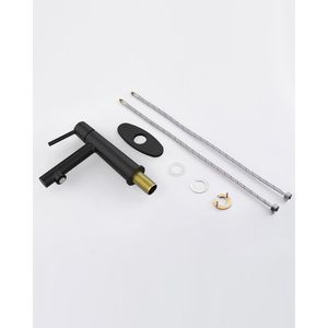 Rubinetto da Bagno Nero Opaco Monocomando da Appoggio, 1-3 Fori, Modalità Flusso Fontana, Funzione Due-in-Uno per Lavabi e Mobili Lavanderia - Product Image 2