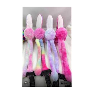 ที่ปิดหูแบบฟูฟ่องลายมัดย้อม สีชมพู ฟ้า และม่วง ทำจากวัสดุขนสัตว์เทียมนุ่ม ให้ความอบอุ่นในฤดูหนาว - Product Image 1
