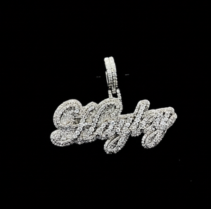 Colgante de Hip Hop con Letra Personalizada VVS Moissanite, Micro Pavé Brillante, con Incrustaciones de Diamantes VVS Moissanite, para Unisex - Product Image 1