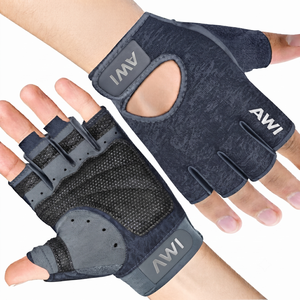 Gants de fitness unisexes demi-doigts avec protection de la paume pour la musculation et l'entraînement en salle de sport, fermeture auto-agrippante - Product Image 4