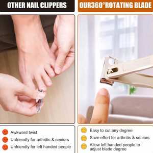 Coupe-ongles de précision à lame incurvée en acier inoxydable pour une mise en forme précise, coupe-ongles à levier avec large ouverture de mâchoire pour ongles épais - Product Image 4