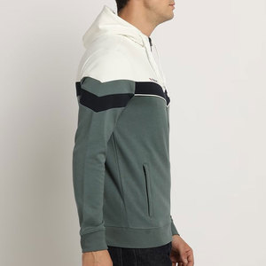 Sweat-shirt à capuche zippé pour homme, design color block, coupe classique, vêtement décontracté pour l'automne, tissu en molleton français - Product Image 3
