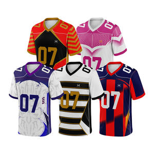 Maillots de football américain personnalisés unisexes respirants 100% polyester imprimés streetwear avec patch brodé et logo lettre pour uniformes d'équipe - Product Image 6