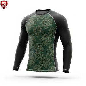 Unisex <b>Long</b> <b>Sleeve</b> Rash Guard <b>Compression</b> <b>Shirt</b> Printed Quick Dry Spandex/Polyester Sports Bodysuit Lightweight Activewear - Product Image 4