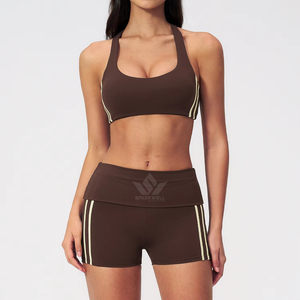 Ensemble de yoga 2 pièces pour femme : soutien-gorge de sport à col halter et leggings évasés taille haute, respirant et extensible, pour la gym et le fitness - Product Image 5