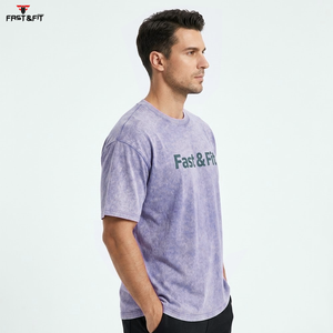 T-shirt streetwear de haute qualité à col rond, délavé à l'acide, vente en gros, prix abordable, t-shirt vierge personnalisé pour homme - Product Image 3