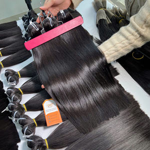 Superdescuento para Navidad, cabello crudo vietnamita sin procesar, cabello virgen recto de hueso sedoso Natural, paquetes de cabello doble dibujado - Product Image 4