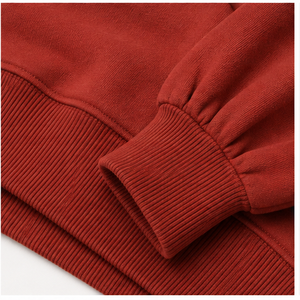 Custom Scarlet Red Womens Mock Neck Sweatshirt <b>Balloon</b> Sleeve Cropped Pullover WSS-0014 - Product Image 5