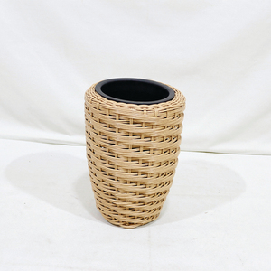 New Design Minimalist Plastic Wicker Tall Cylinder Vase Durable Eco-Friendly Waterproof Garden <b>Plant</b> Flower <b>Basket</b> - Product Image 6