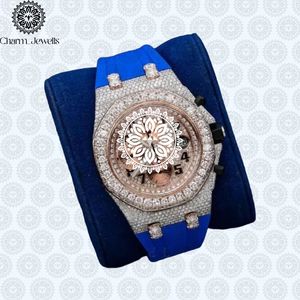 Charm Jewells Reloj de lujo de acero inoxidable para hombre, 40 mm, cronógrafo mecánico analógico, fecha automática, resistente al agua, 10 bar, azul - Product Image 2