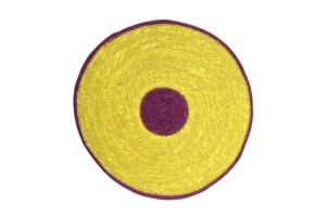 Set de table rond en rotin tressé à la main, style bohème, motif géométrique, marron et vert, pour usage domestique, lavable - Product Image 5