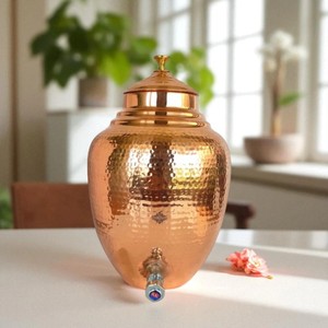 Distributeur d'eau en cuivre pur le plus vendu, grande capacité, pour hôtels, restaurants et usage commercial intensif, provenant d'Inde - Product Image 1