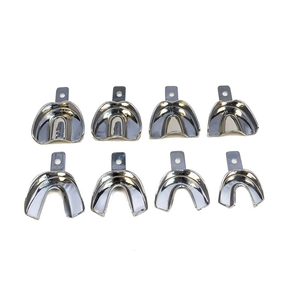 Plateau d'empreinte perforé Azicon - Plateau d'empreinte orthodontique supérieur et inférieur en acier inoxydable réutilisable et autoclavable pour laboratoire dentaire - Product Image 6