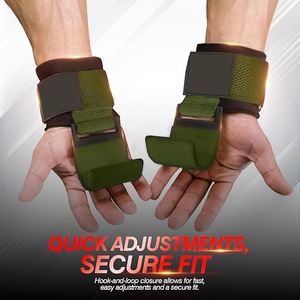 Crochets de musculation en acier inoxydable de qualité supérieure avec sangles de poignet à double couture pour la musculation professionnelle et le powerlifting - Product Image 4
