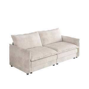 Divano a Due Posti in Tessuto Corduroy, Imbottito, Grande Dimensione con Seduta Profonda e 2 Cuscini per Soggiorno - Product Image 6