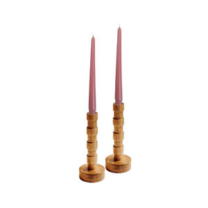 Support de bougie conique en bois de Neem, forme colonne, décoration d'intérieur, fait main, finition naturelle, éclairage, bougie conique en promotion - Product Image 1
