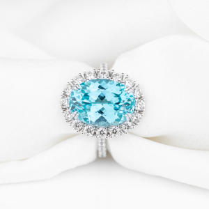 Anillo Majestic para Mujer, Plata de Ley 925, Topacio Azul Cielo, Corte Ovalado, Anillo de Compromiso, Joyería Fina, Regalo para Ella - Product Image 1