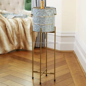 Galvanized Oval Tub Ice Bucket Stainless Steel Ice Bucket Ice Storage <b>Container</b> for Party Outdoor - Product Image 5