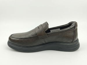 Mocasines de Cuero Marrón para Hombre, Estilo Slip-On, con Plantilla Acolchada de EVA, Suela de Goma, Forro de Jersey, Logotipo Grabado, Color Sólido, para Todas las Temporadas - Product Image 3