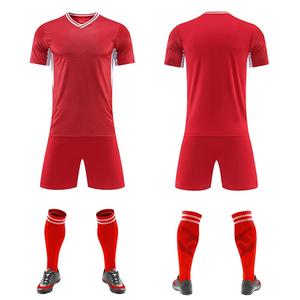 Men's <b>White</b> Soccer Jersey Set With Black Shorts And Knee <b>Socks</b> V-Neck Short Sleeve Moisture Wicking Breathable Wear - Product Image 3