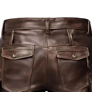 Shorts en cuir pour hommes avec une finition soignée, une doublure confortable et un système de fermeture sécurisé - Product Image 3