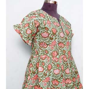 Most Selling Midi Floral <b>Dress</b> with Custom Size Available From Indian Supplier 100% Cotton A-Line at Bulk Quantity Price Supply - Product Image 5