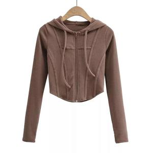 Sudadera con Capucha para Mujer, al por Mayor, Diseño Personalizado Impreso, de Algodón/Spandex, Color Sólido, Transpirable, Informal, para Invierno - Product Image 2