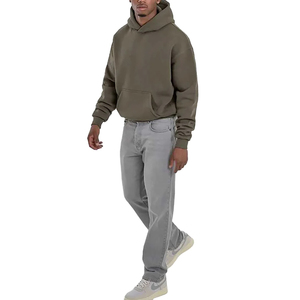 Sweat à capuche oversize pour homme en molleton de coton doux de qualité supérieure, coupe décontractée, manches longues, poche kangourou, style urbain moderne - Product Image 1