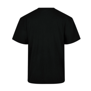 T-shirt noir surdimensionné personnalisé pour homme, en coton épais, coupe ample à épaules tombantes, style streetwear - Product Image 4