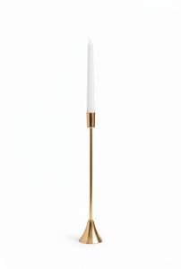 Round <b>Glass</b> Hurricane Candleholder with Gold Base for Home Decoration - Product Image 3