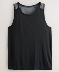 XXL <b>Men's</b> <b>Black</b> Sleeveless <b>Tank</b> <b>Top</b> Premium Quality Crew Neck Solid Knitted Polyester Lightweight Breathable Sporty Style Front - Product Image 5