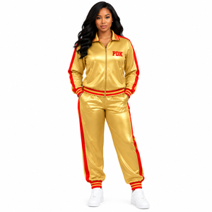PDK <b>Womens</b> Polyester Tracksuit Versatile Two Piece Running Outfit with Sporty <b>Jacket</b> and Matching Pants for Exercise Warm Ups - Product Image 1